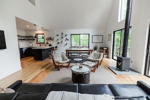 Televisión, chimenea y servicios de streaming
