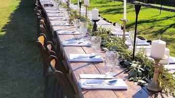 Outdoor banquet area