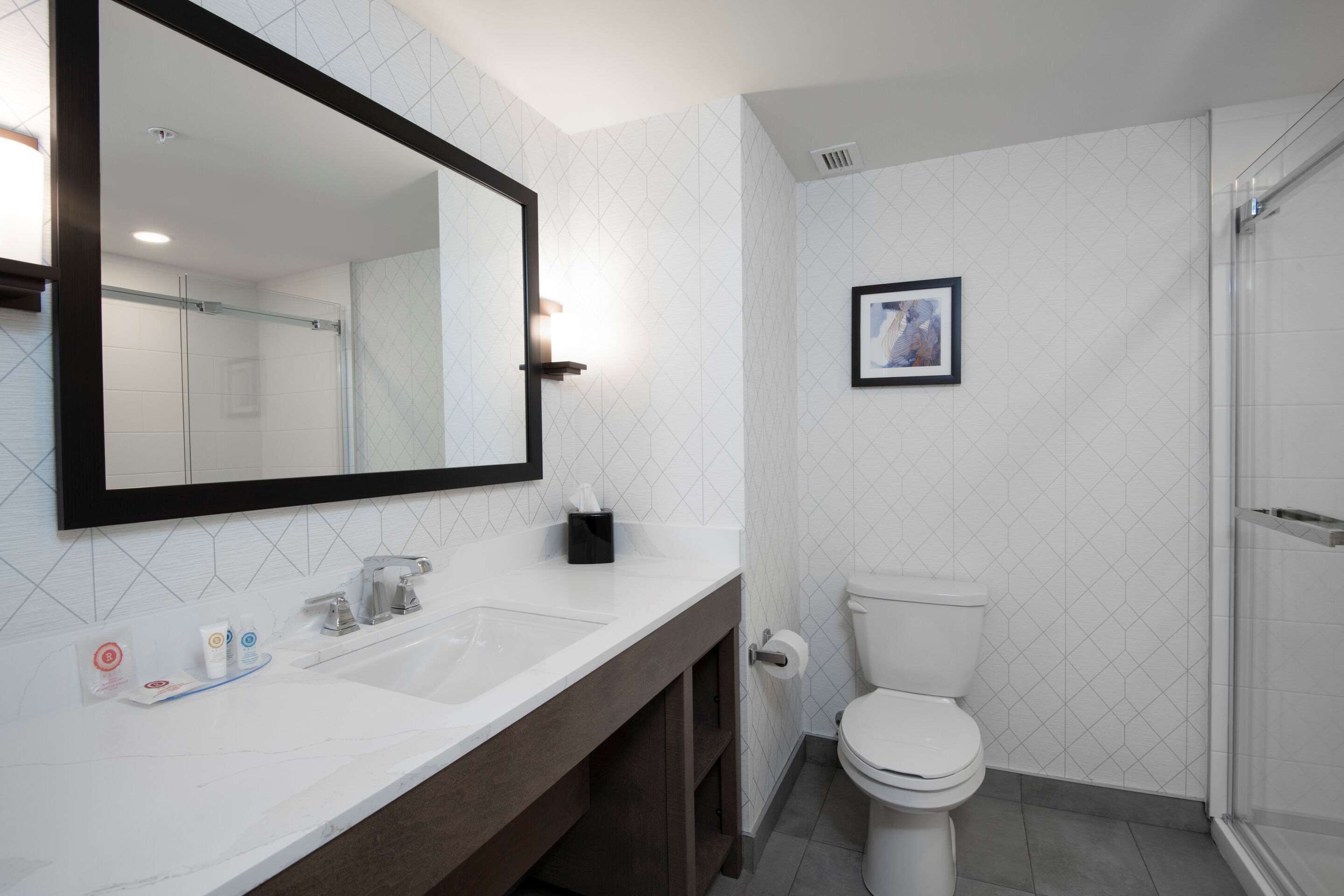 standard room, 1 king bed, non smoking | bathroom | combined shower/bathtub, hair dryer, towels