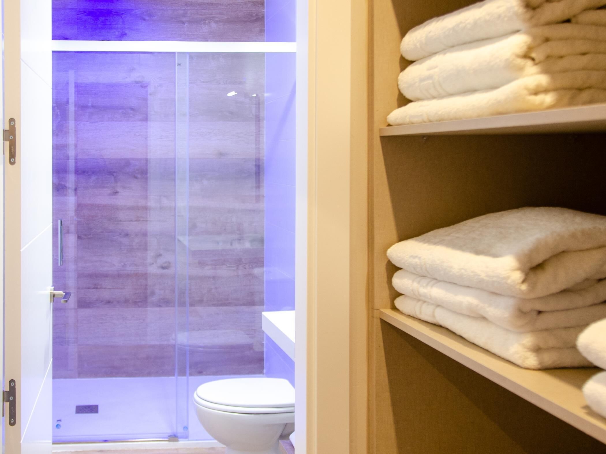 Badekar, hårføner og håndklær