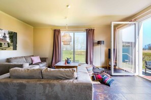 Televisión y chimenea 