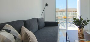 45-inch flat-screen TV with cable channels, TV