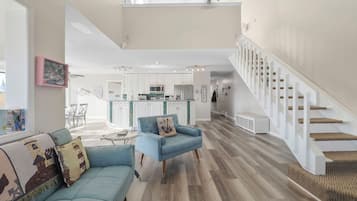 Smart TV, fireplace, DVD player