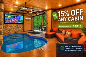 Indoor pool, a heated pool - Luxury Pool Cabin w Theater | Firepit | Hot tub (Sevierville)