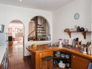 Fridge, microwave, oven, toaster