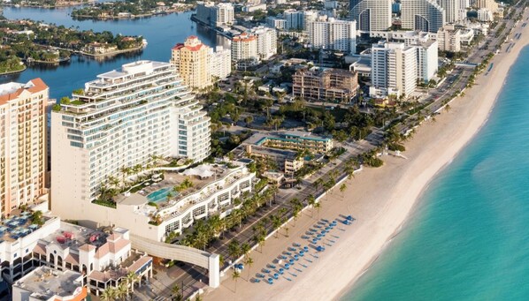 A coastal hotel with multiple buildings, a beach, and a marina. - Newly renovated, Central Beach, Ocean views (Fort Lauderdale)