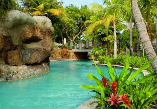 Outdoor pool, a heated pool