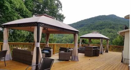 "Dragonfly" guestroom at bed and breakfast on 11 park-like acres