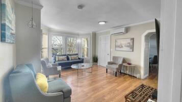 Condo (Ames for Fun) | Living area | 55-inch Smart TV with cable channels, TV, streaming services