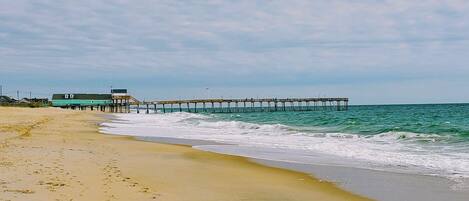 Beach nearby, sun loungers