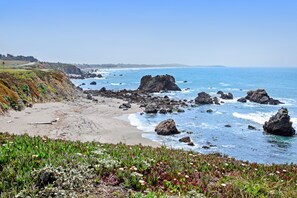 Beach nearby - Ocean View Home w/ Private Hot Tub, Wood Stove, Large Deck & Yard - 2 Dogs OK (Bodega Bay)