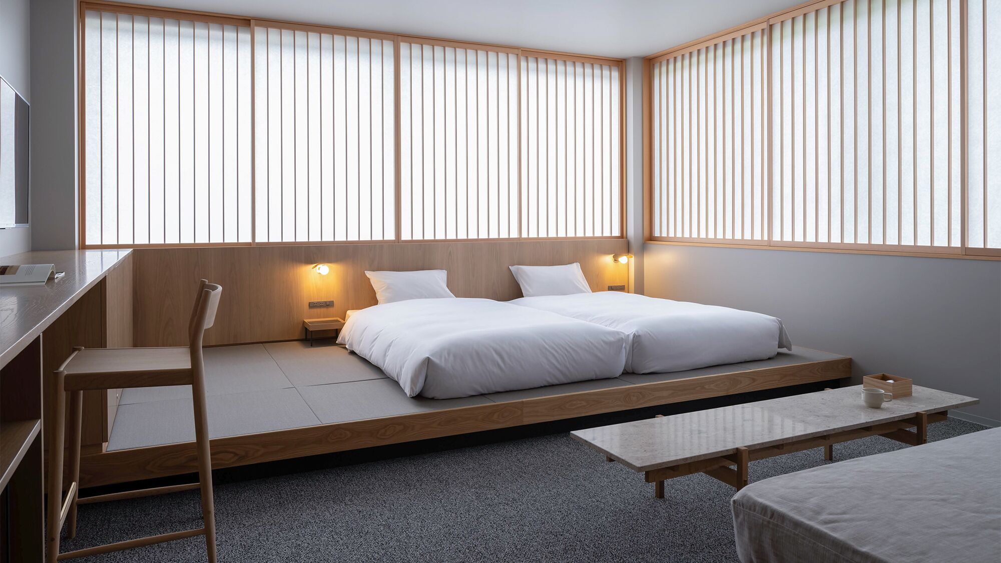 Desk, free WiFi, bed sheets