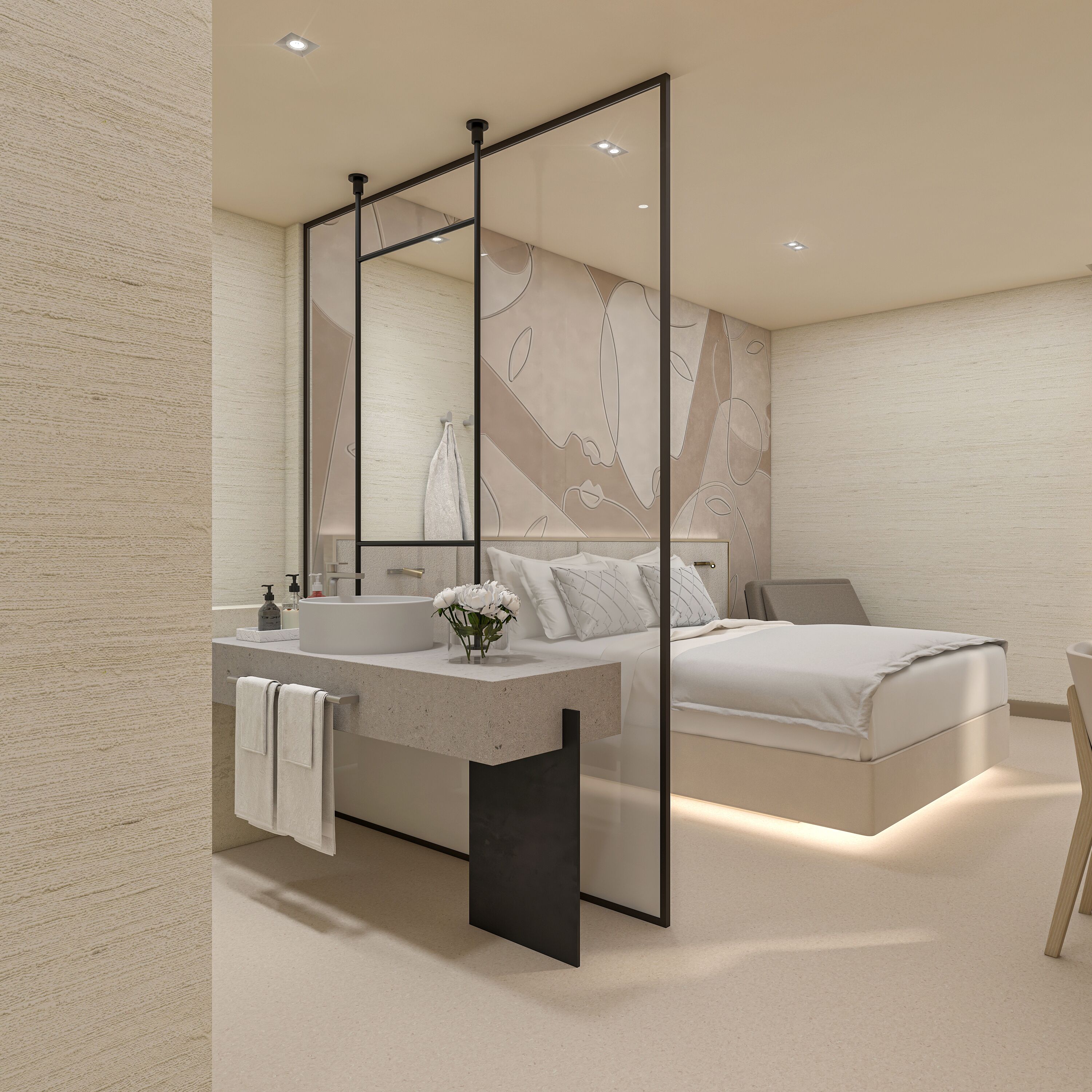 Dusche, Haartrockner, Handtücher