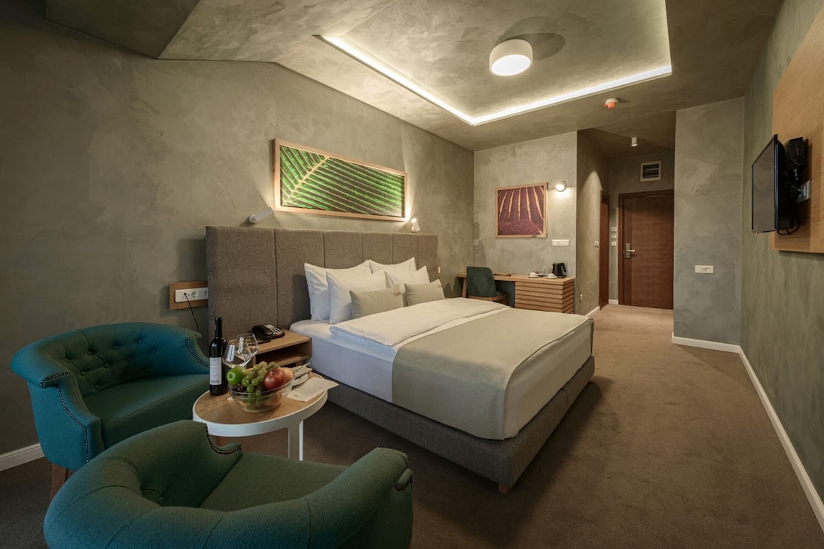 1 slaapkamer, luxe beddengoed, bedden met traagschuimmatras, een minibar