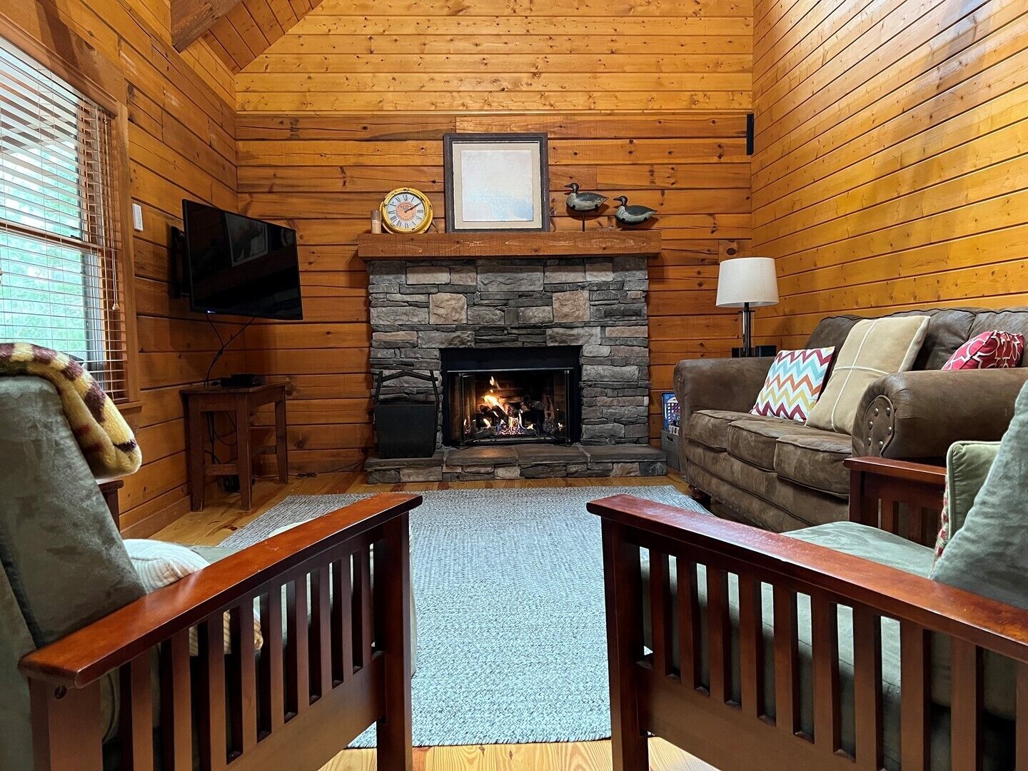 Whistling Badger Cabin - beautiful 2 bedroom/2 bath, hot tub, fire pit, WiFi, AC