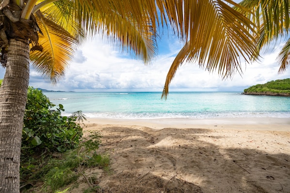 Beach nearby, sun loungers, beach towels