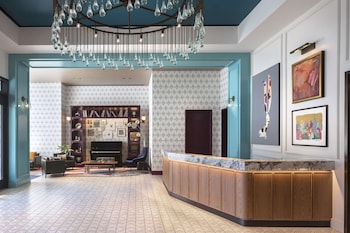 Hotel entrance and lobby at Hyatt Centric Downtown Nashville