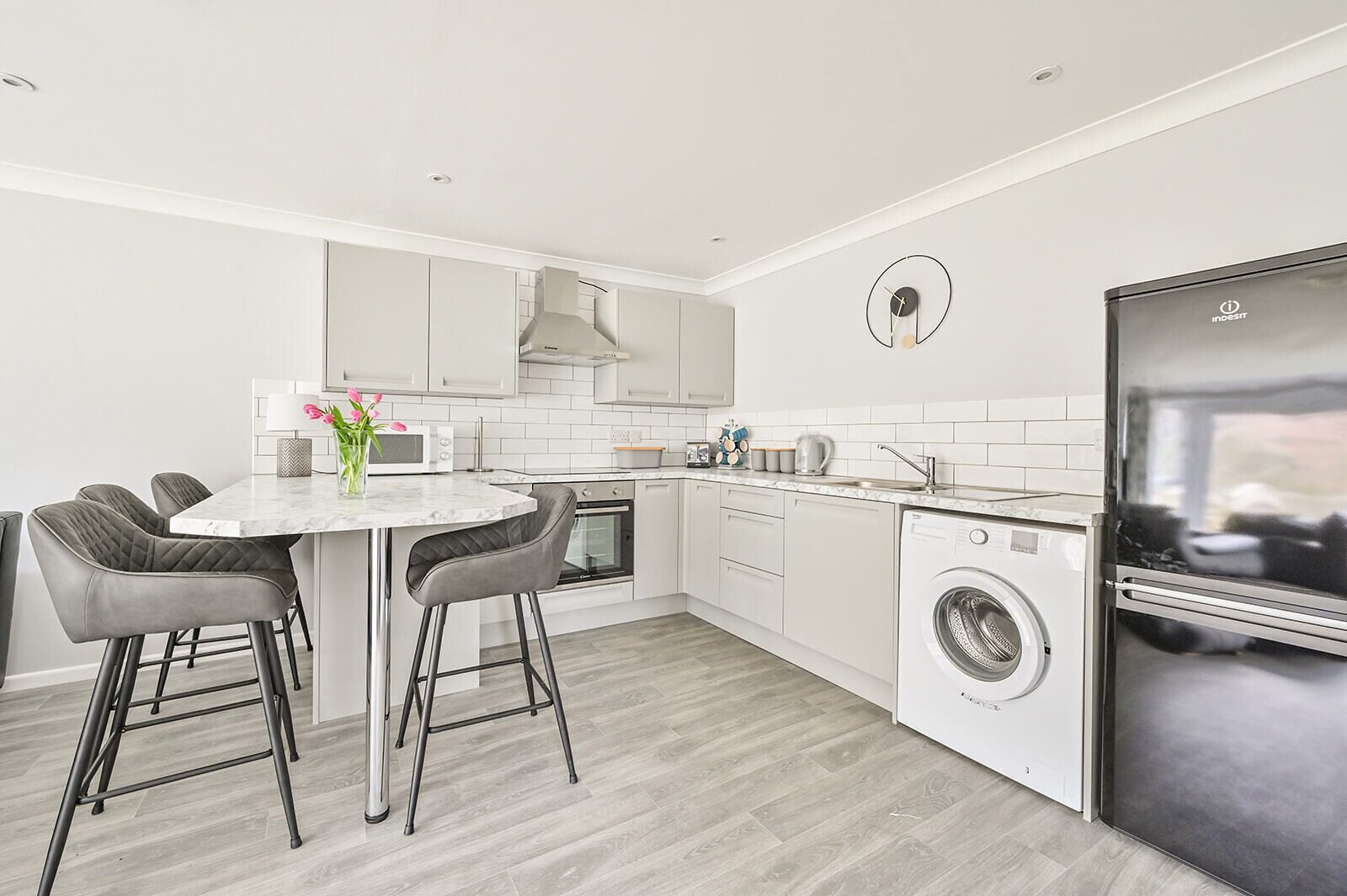 Villa | Private kitchen | Fridge, microwave, oven, stovetop