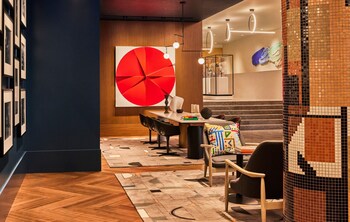 Hotel entrance and lobby at Omni Boston Hotel at the Seaport