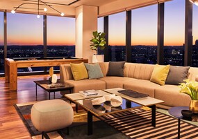 Premium bedding, down comforters, pillowtop beds, in-room safe