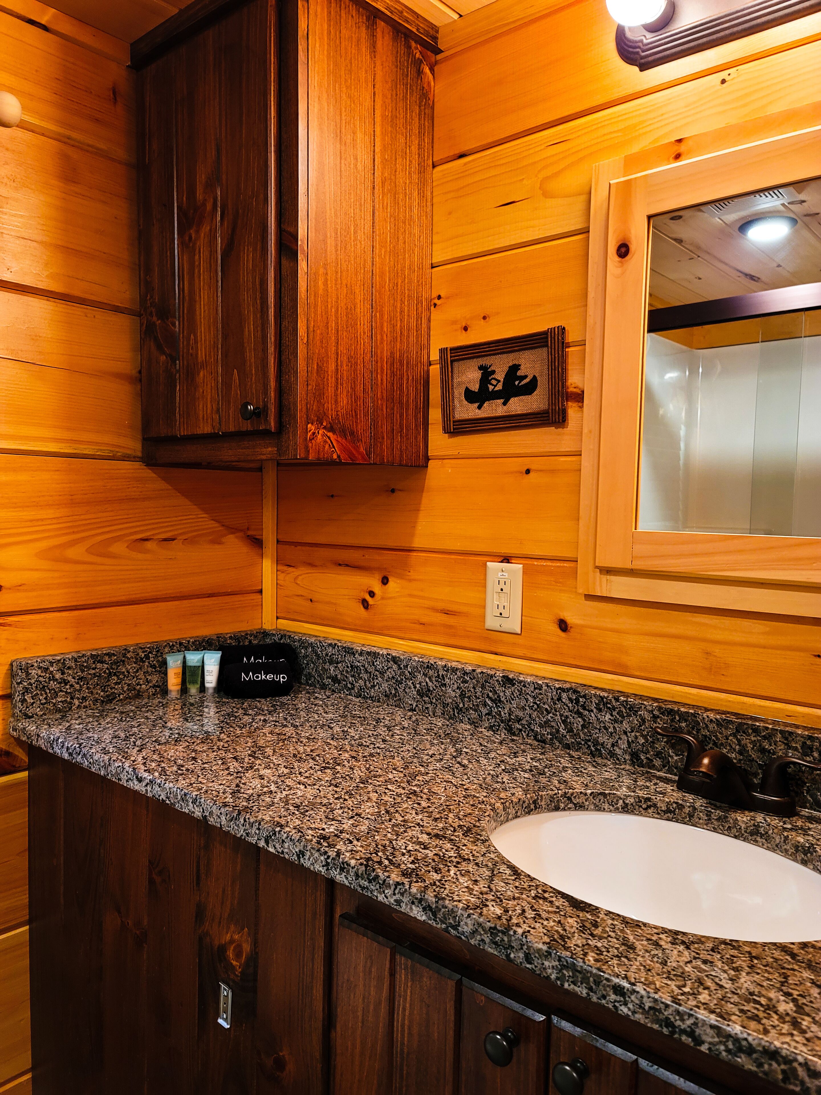 Luxury tiny cabin on the Valley River with mountain views.