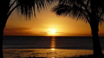 Plage, chaises longues, serviettes de plage
