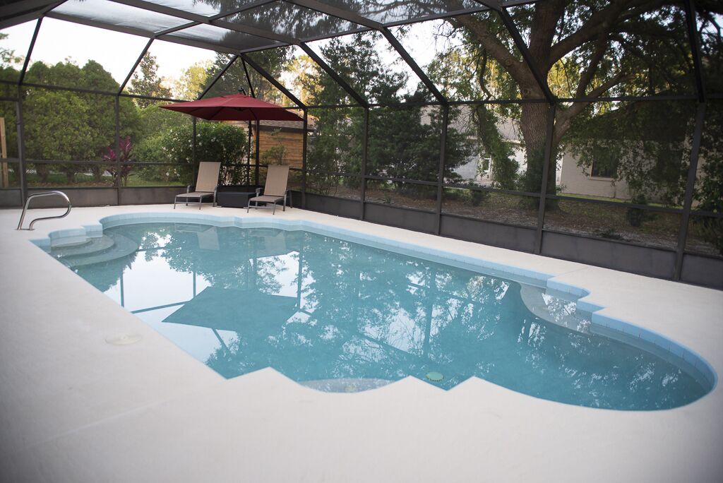 Pool Home with a King Suite, Mins from the Beach!