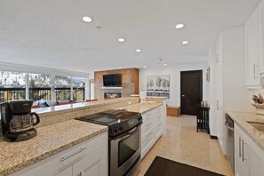 Fridge, microwave, oven, stovetop - VB | 3 BR Condo in Lionshead - Hot Tub, Near Lifts (Vail)