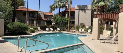 Outdoor pool, a heated pool