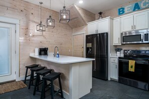 Fridge, microwave, oven, stovetop - Coastal Townie Near the Beach with a Heated POOL! (Port Aransas)