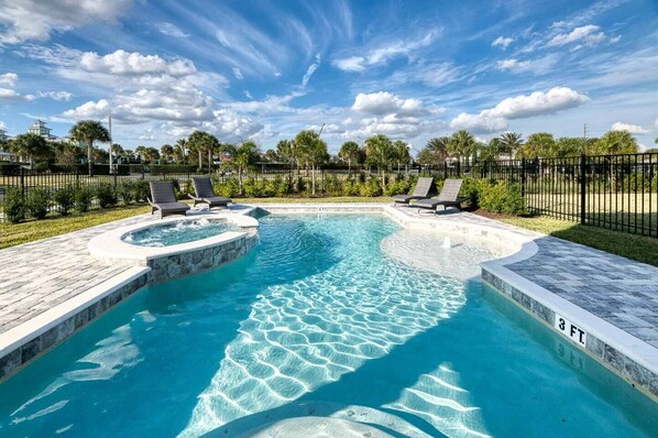 Outdoor pool, a heated pool