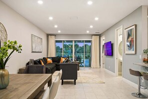 Smart TV, table football, ping pong