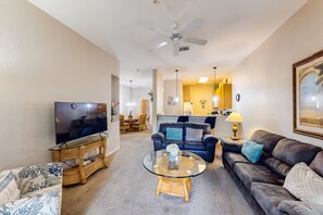 TV, DVD player, foosball, table tennis