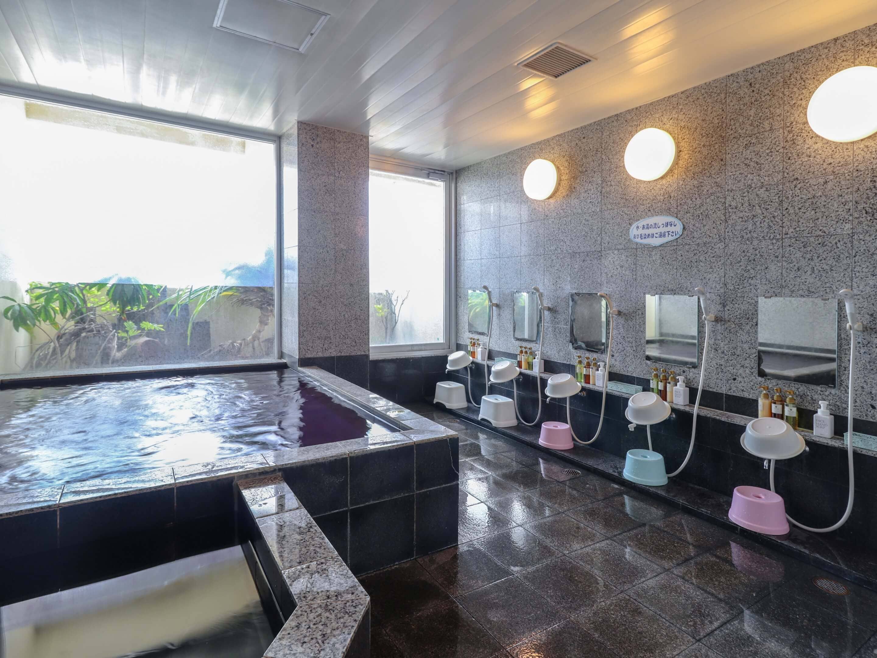 combined shower/bathtub, free toiletries, hair dryer, slippers