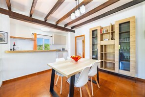 Dining - Holiday Home Can Amer with Mountain View, Wi-Fi, A/C, Pool, Garden & Terrace (Pollensa)
