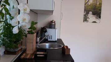 Kühlschrank, Mikrowelle, Ofen, Herdplatte