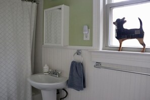 Secador de cabelo, toalhas de banho, sabonete, shampoo