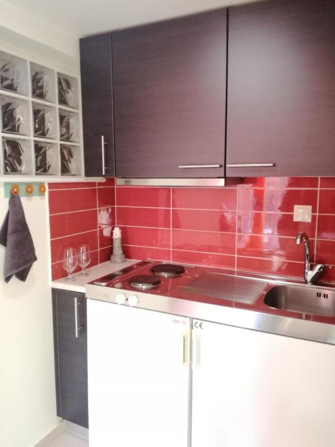 Fridge, stovetop, cookware/dishes/utensils