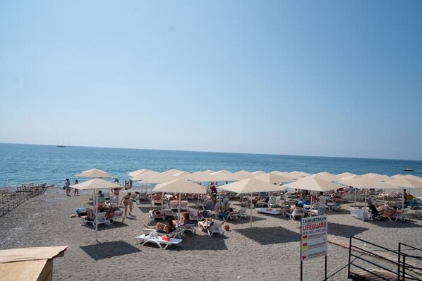 Private beach nearby, sun-loungers, beach umbrellas, beach towels
