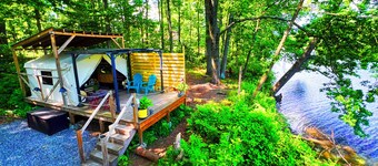 Hudson Valley’s Waterfront Camping Getaway with electric, water and KAYAKS!
