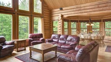 TV, fireplace, DVD player, stereo