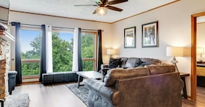 Smart TV, fireplace, video games, books