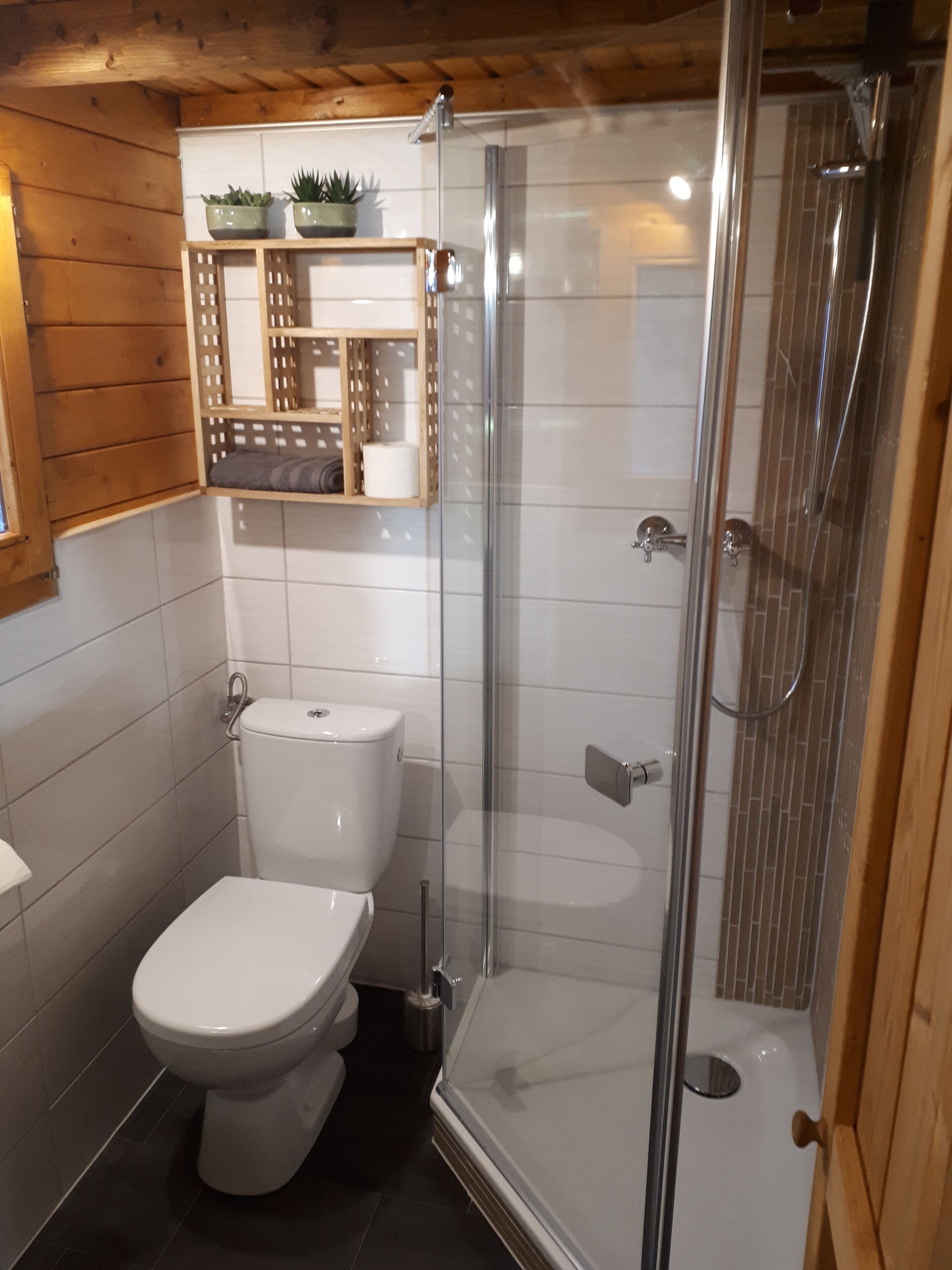 Dusche, Haartrockner, Seife, Toilettenpapier