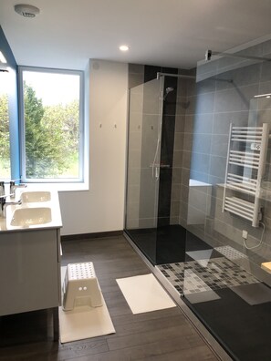 Dusche, Haartrockner, Seife