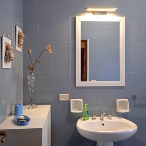 Ensemble douche/baignoire, sèche-cheveux, bidet, serviettes fournies