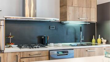 Fridge, oven, stovetop, dishwasher