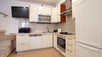 Fridge, oven, stovetop, dishwasher