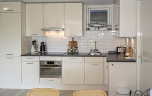 Frigorífico, placa de cocina, lavavajillas y cafetera o tetera