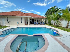 Outdoor pool, a heated pool