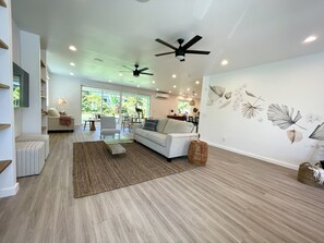 Smart TV, music library, stereo - Kolea Landing Modern Beach House w/ Double Suite and Third Bedroom Option (Kailua)